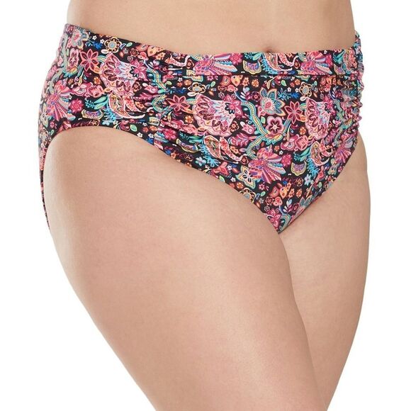 Sunsets Curve London Calling Shoreline Shirred Bikini Swim Bottom Plus Size 26 - Picture 3 of 9